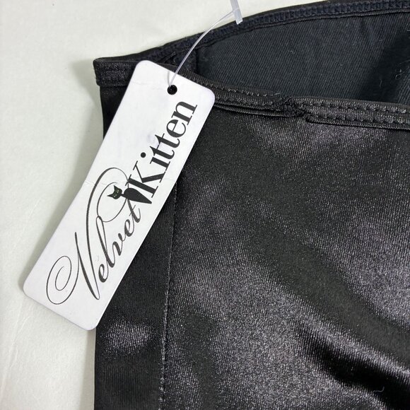 NEW Y2K Velvet Kitten Black Satin Bodysuit Size Small  Coquette - Picture 5 of 7